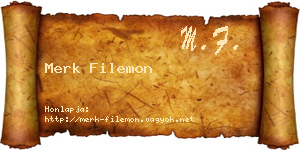 Merk Filemon névjegykártya